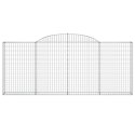 VidaXL Kosze gabionowe, 15 szt, 300x30x120/140cm, galwanizowane żelazo