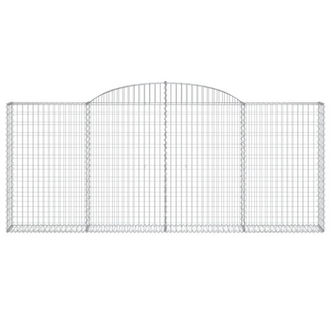 VidaXL Kosze gabionowe, 15 szt, 300x30x120/140cm, galwanizowane żelazo VidaXL Kosze gabionowe, 15 szt, 300x30x120/140cm, galwanizowane żelazo