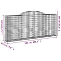 VidaXL Kosze gabionowe, 15 szt, 300x30x120/140cm, galwanizowane żelazo
