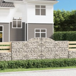 VidaXL Kosze gabionowe, 15 szt, 300x50x120/140cm, galwanizowane żelazo