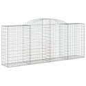 VidaXL Kosze gabionowe, 15 szt, 300x50x120/140cm, galwanizowane żelazo