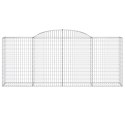 VidaXL Kosze gabionowe, 15 szt, 300x50x120/140cm, galwanizowane żelazo