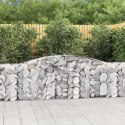 VidaXL Kosze gabionowe, 15 szt, 400x30x100/120cm, galwanizowane żelazo