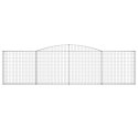 VidaXL Kosze gabionowe, 15 szt, 400x30x100/120cm, galwanizowane żelazo