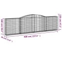VidaXL Kosze gabionowe, 15 szt, 400x30x100/120cm, galwanizowane żelazo
