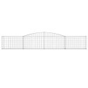 VidaXL Kosze gabionowe, 15 szt, 400x30x60/80 cm, galwanizowane żelazo