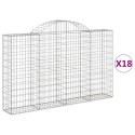 VidaXL Kosze gabionowe, 18 szt, 200x30x120/140cm, galwanizowane żelazo