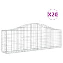 VidaXL Kosze gabionowe, 20 szt, 200x30x60/80 cm, galwanizowane żelazo