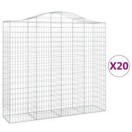 VidaXL Kosze gabionowe, 20 szt, 200x50x180/200cm, galwanizowane żelazo