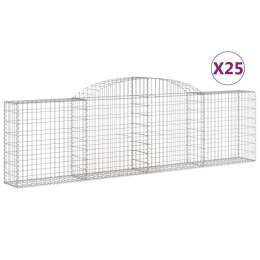 VidaXL Kosze gabionowe, 25 szt, 300x30x80/100 cm, galwanizowane żelazo