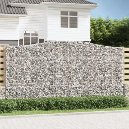 VidaXL Kosze gabionowe, 4 szt, 400x50x200/220 cm, galwanizowane żelazo