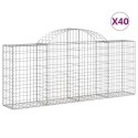 VidaXL Kosze gabionowe, 40 szt, 200x30x80/100 cm, galwanizowane żelazo