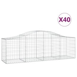 VidaXL Kosze gabionowe, 40 szt, 200x50x60/80 cm, galwanizowane żelazo