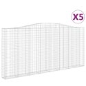 VidaXL Kosze gabionowe, 5 szt, 400x30x180/200 cm, galwanizowane żelazo