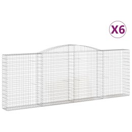 VidaXL Kosze gabionowe, 6 szt, 400x30x140/160 cm, galwanizowane żelazo