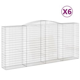 VidaXL Kosze gabionowe, 6 szt, 400x50x180/200 cm, galwanizowane żelazo