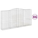 VidaXL Kosze gabionowe, 6 szt, 400x50x200/220 cm, galwanizowane żelazo