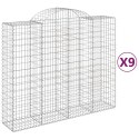 VidaXL Kosze gabionowe, 9 szt, 200x50x160/180 cm, galwanizowane żelazo