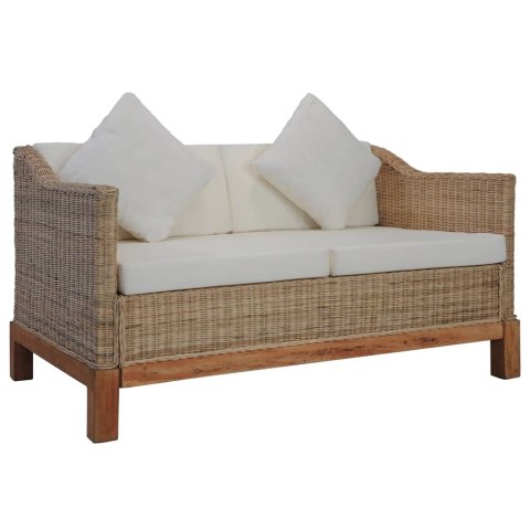 VidaXL 2-częściowy zestaw wypoczynkowy z poduszkami, naturalny rattan VidaXL 2-częściowy zestaw wypoczynkowy z poduszkami, naturalny rattan