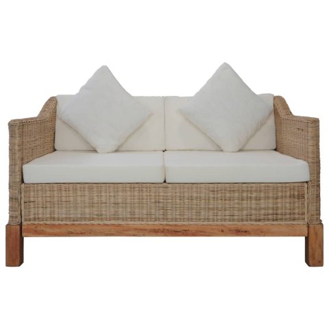 VidaXL 2-częściowy zestaw wypoczynkowy z poduszkami, naturalny rattan VidaXL 2-częściowy zestaw wypoczynkowy z poduszkami, naturalny rattan