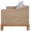 VidaXL 2-częściowy zestaw wypoczynkowy z poduszkami, naturalny rattan