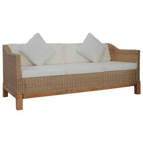 VidaXL 2-częściowy zestaw wypoczynkowy z poduszkami, naturalny rattan VidaXL 2-częściowy zestaw wypoczynkowy z poduszkami, naturalny rattan