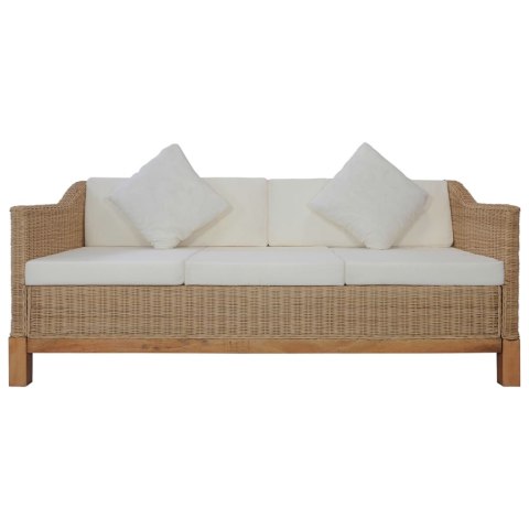 VidaXL 2-częściowy zestaw wypoczynkowy z poduszkami, naturalny rattan VidaXL 2-częściowy zestaw wypoczynkowy z poduszkami, naturalny rattan