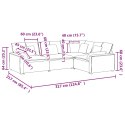 VidaXL Sofa modułowa z poduszkami aksamitna jasnoszara