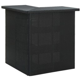 VidaXL 16-cz. zestaw barowy do ogrodu, z poduszkami, rattan PE, czarny