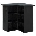 VidaXL 16-cz. zestaw barowy do ogrodu, z poduszkami, rattan PE, czarny