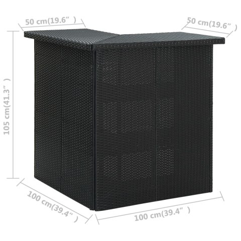 VidaXL 16-cz. zestaw barowy do ogrodu, z poduszkami, rattan PE, czarny VidaXL 16-cz. zestaw barowy do ogrodu, z poduszkami, rattan PE, czarny