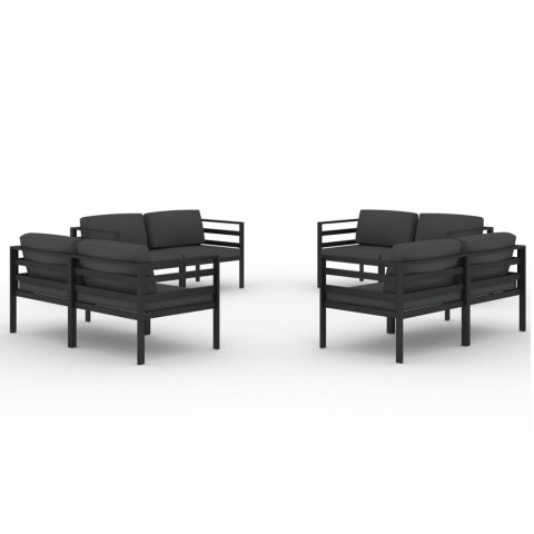 VidaXL 8-cz. zestaw mebli ogrodowych, poduszki, aluminium, antracyt VidaXL 8-cz. zestaw mebli ogrodowych, poduszki, aluminium, antracyt