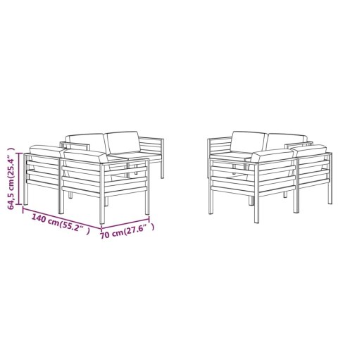 VidaXL 8-cz. zestaw mebli ogrodowych, poduszki, aluminium, antracyt VidaXL 8-cz. zestaw mebli ogrodowych, poduszki, aluminium, antracyt