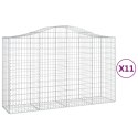 VidaXL Kosze gabionowe, 11 szt, 200x50x120/140cm, galwanizowane żelazo