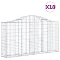 VidaXL Kosze gabionowe, 18 szt, 200x30x100/120cm, galwanizowane żelazo