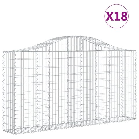 VidaXL Kosze gabionowe, 18 szt, 200x30x100/120cm, galwanizowane żelazo VidaXL Kosze gabionowe, 18 szt, 200x30x100/120cm, galwanizowane żelazo