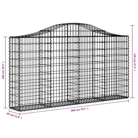VidaXL Kosze gabionowe, 18 szt, 200x30x100/120cm, galwanizowane żelazo VidaXL Kosze gabionowe, 18 szt, 200x30x100/120cm, galwanizowane żelazo