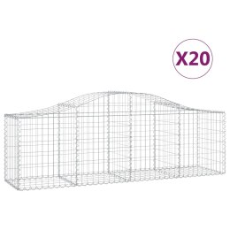 VidaXL Kosze gabionowe, 20 szt, 200x50x60/80 cm, galwanizowane żelazo