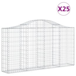 VidaXL Kosze gabionowe, 25 szt, 200x30x100/120cm, galwanizowane żelazo