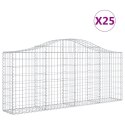 VidaXL Kosze gabionowe, 25 szt, 200x30x80/100 cm, galwanizowane żelazo