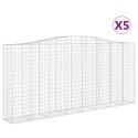 VidaXL Kosze gabionowe, 5 szt, 400x50x180/200 cm, galwanizowane żelazo