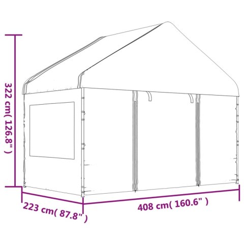 VidaXL Namiot ogrodowy z dachem, biały, 17,84x4,08x3,22 m, polietylen VidaXL Namiot ogrodowy z dachem, biały, 17,84x4,08x3,22 m, polietylen