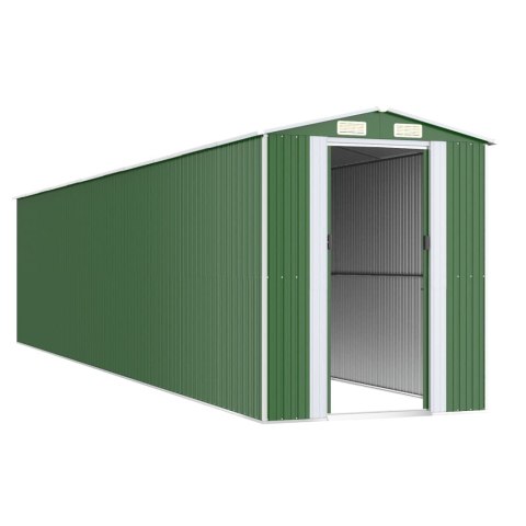 VidaXL Szopa ogrodowa, zielona, 192x938x223 cm, stal galwanizowana VidaXL Szopa ogrodowa, zielona, 192x938x223 cm, stal galwanizowana