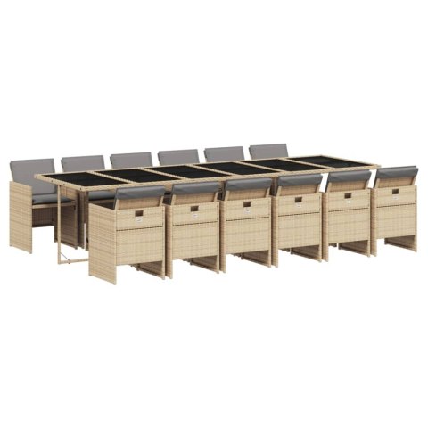 VidaXL 13-cz zestaw mebli do ogrodu, poduszki, mieszany beż, rattan PE VidaXL 13-cz zestaw mebli do ogrodu, poduszki, mieszany beż, rattan PE