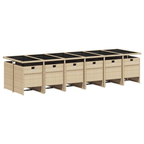 VidaXL 13-cz zestaw mebli do ogrodu, poduszki, mieszany beż, rattan PE VidaXL 13-cz zestaw mebli do ogrodu, poduszki, mieszany beż, rattan PE