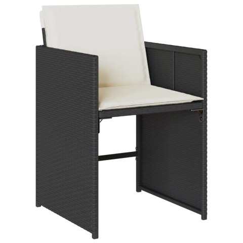 VidaXL 17-cz. zestaw mebli ogrodowych z poduszkami, czarny, rattan PE VidaXL 17-cz. zestaw mebli ogrodowych z poduszkami, czarny, rattan PE