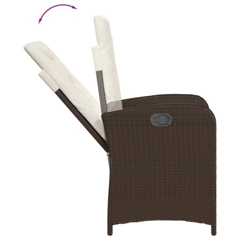 VidaXL 7-cz. zestaw mebli ogrodowych, z poduszkami, brązowy, rattan PE VidaXL 7-cz. zestaw mebli ogrodowych, z poduszkami, brązowy, rattan PE