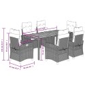 VidaXL 7-cz. zestaw mebli ogrodowych z poduszkami, szary, rattan PE