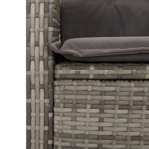 VidaXL 7-cz. zestaw mebli ogrodowych z poduszkami, szary, rattan PE VidaXL 7-cz. zestaw mebli ogrodowych z poduszkami, szary, rattan PE