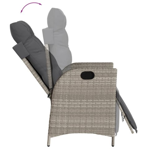 VidaXL 7-cz. zestaw mebli ogrodowych z poduszkami, szary, rattan PE VidaXL 7-cz. zestaw mebli ogrodowych z poduszkami, szary, rattan PE